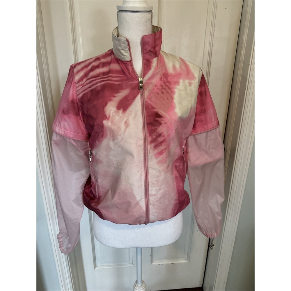PRADA SS‎ 1999 PINK CONVERTIBLE NYLON WINDBREAKER CONVERTIBLE SLEEVES PINK SZ 42